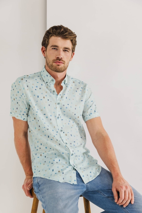 State of Art shirt ss print twill